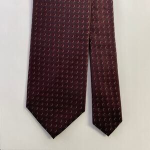 DOLCE & GABBANA  One Size Burgundy Gold Polka Dot Silk Jacquard Tie